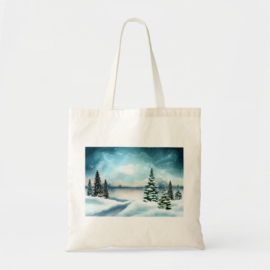 Schilderachtig Waterverf winterWonderland Tote Bag (Voorkant)
