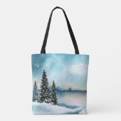 Schilderachtig Waterverf winterWonderland Tote Bag (Achterkant)
