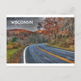 Schilderachtig wegen in Wisconsin in Herfst Briefkaart