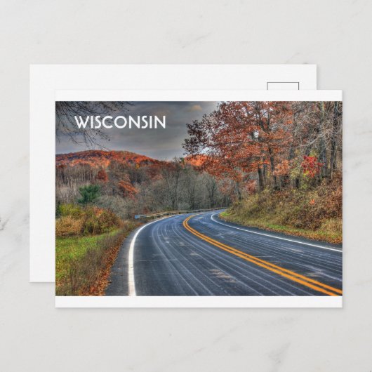 Schilderachtig wegen in Wisconsin in Herfst Briefkaart (Voorkant / Achterkant)