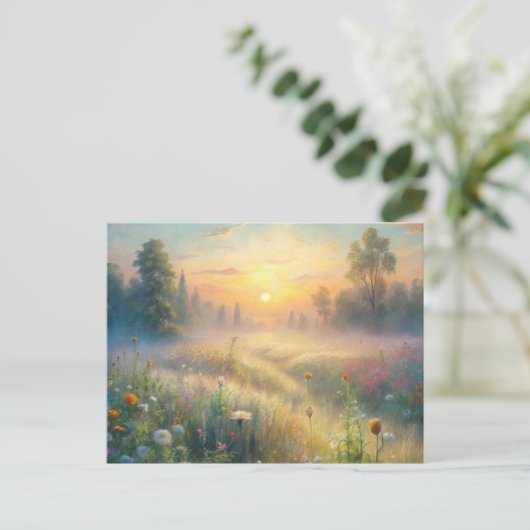 Schilderachtig weide met bloemen briefkaart (Staand voorkant)