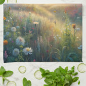 Schilderachtig weide met bloemen theedoek (Gevouwen)