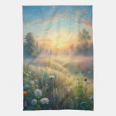 Schilderachtig weide met bloemen theedoek (Verticaal)