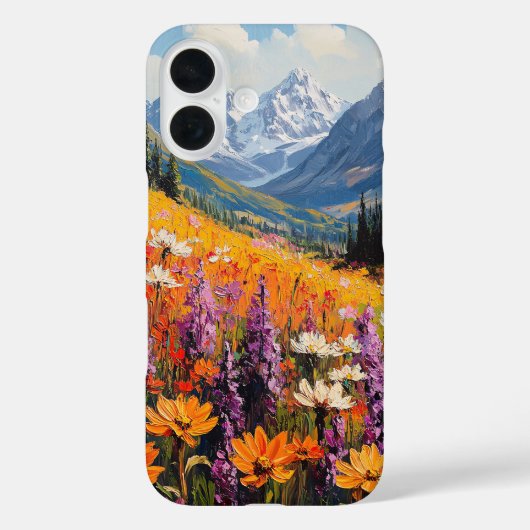 Schilderachtig wilde bloemen en bergen Fine Art Case-Mate iPhone Case (Achterkant)