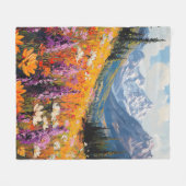 Schilderachtig wilde bloemen en bergen Fine Art Fleece Deken (Voorkant (Horizontaal))