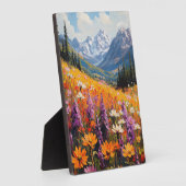 Schilderachtig wilde bloemen en bergen Fine Art Fotoplaat (Zijkant)