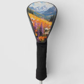 Schilderachtig wilde bloemen en bergen Fine Art Golfheadcover (Voorkant)