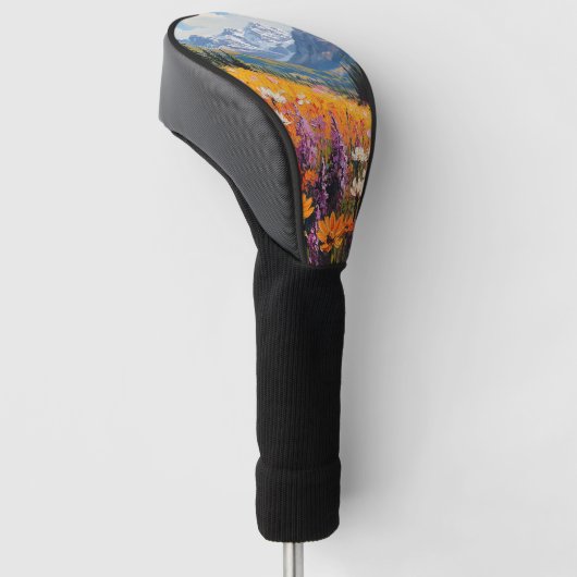Schilderachtig wilde bloemen en bergen Fine Art Golfheadcover (Schuin)