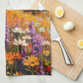 Schilderachtig wilde bloemen en bergen Fine Art Theedoek (Quarter Fold)