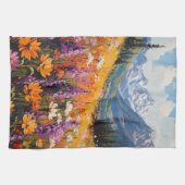 Schilderachtig wilde bloemen en bergen Fine Art Theedoek (Horizontaal)