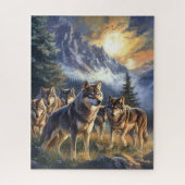 Schilderachtig, wilde Wolf Pack berg puzzel Legpuzzel (Verticaal)