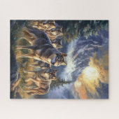 Schilderachtig, wilde Wolf Pack berg puzzel Legpuzzel (Horizontaal)