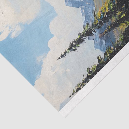 Schilderachtig Wildflowers Mountains Fine Art Deco Tissuepapier (Detail)