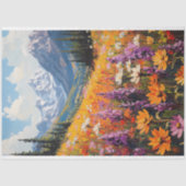 Schilderachtig Wildflowers Mountains Fine Art Deco Tissuepapier (Voorkant)