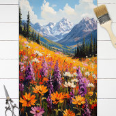 Schilderachtig Wildflowers Mountains Fine Art Deco Tissuepapier