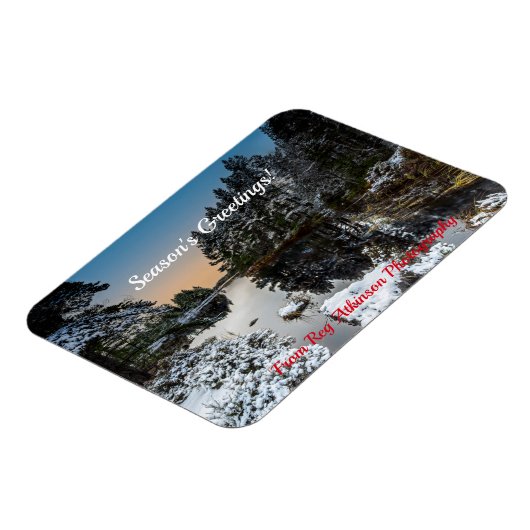 Schilderachtig winter Schotse Loch met kerst Magneet (Linkerzijde)