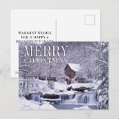 Schilderachtig Winter Uitzicht van Glad Creek Gris Feestdagenkaart (Voorkant / Achterkant)