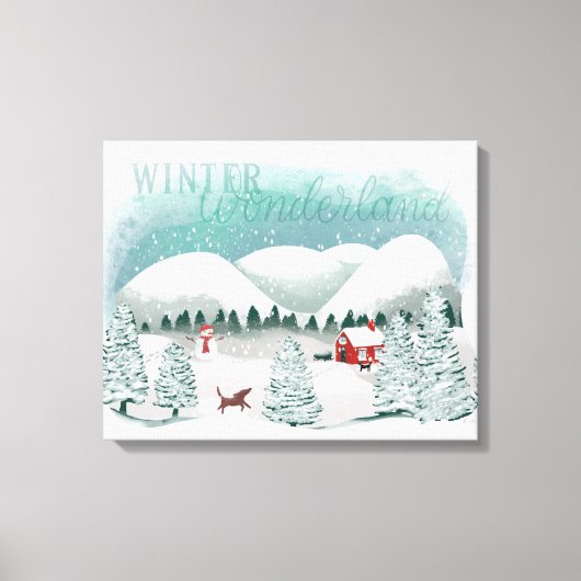 Schilderachtig Winter Wonderland Canvas Afdruk (Voorkant)
