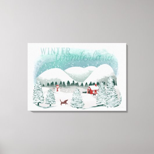 Schilderachtig Winter Wonderland Canvas Afdruk (Voorkant)