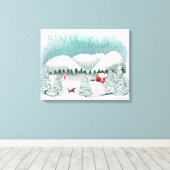 Schilderachtig Winter Wonderland Canvas Afdruk (Insitu (Houten vloer))
