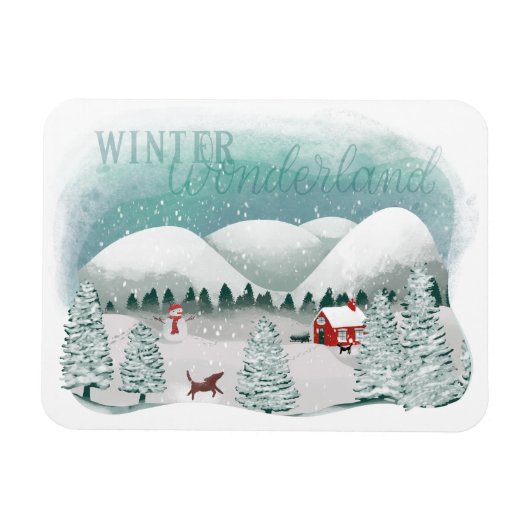 Schilderachtig Winter Wonderland Magneet (Horizontaal)