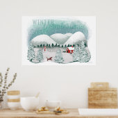 Schilderachtig Winter Wonderland Poster (Keuken)