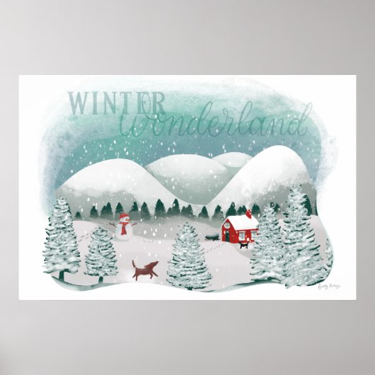 Schilderachtig Winter Wonderland Poster (Voorkant)