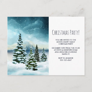 Schilderachtig Winter Wonderland Waterverf Art Par Briefkaart