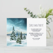 Schilderachtig Winter Wonderland Waterverf Art Par Kaart (Staand voorkant)