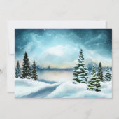 Schilderachtig Winter Wonderland Waterverf Art Par Kaart (Achterkant)