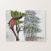 Schilderachtig winterbos met South Dakota Pheasant Legpuzzel (Horizontaal)