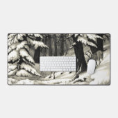 Schilderachtig WinterBossen Snowy Evergreens Wildl Bureaumat (Keyboard & Muis)