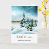 Schilderachtig Winterdag Waterverf Kerstmis Kaart (Gele Bloem)