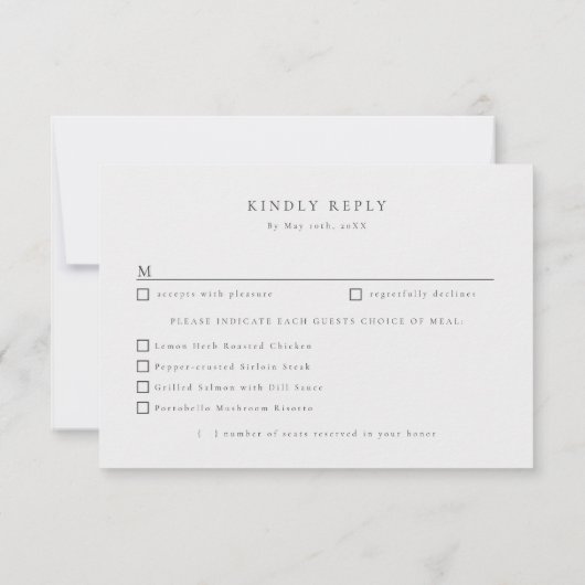 Schilderachtig winterlandschap huwelijksmaaltijd k RSVP kaartje (Achterkant)