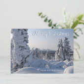 Schilderachtig winterlandschap kerst feestdagenkaart (Staand voorkant)