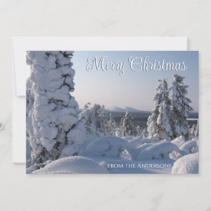 Schilderachtig winterlandschap kerst feestdagenkaart