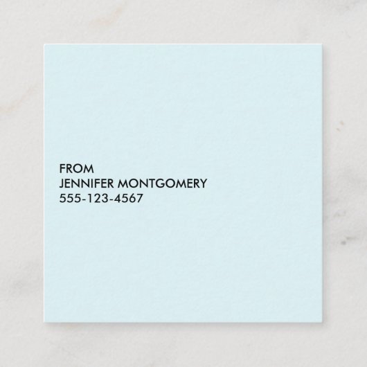 Schilderachtig winterlandschap Kerst Waterverf Vierkante Visitekaartje (Achterkant)