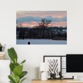 Schilderachtig winterlandschapsfoto poster (Thuiskantoor)