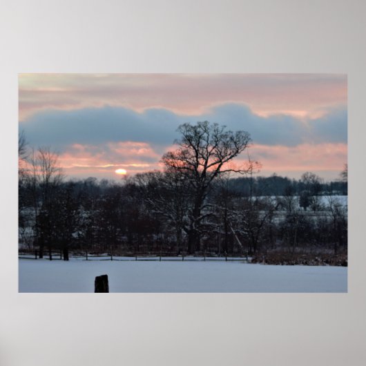 Schilderachtig winterlandschapsfoto poster (Voorkant)