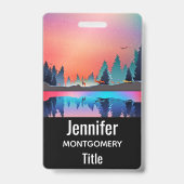 Schilderachtig wintermeer met Deer Badge (Achterkant)