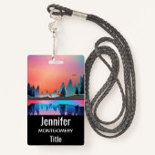 Schilderachtig wintermeer met Deer Badge (Achterkant met draagriem)