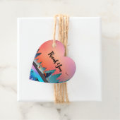 Schilderachtig wintermeer met deer Dank u Bedankjes Labels (In situ)