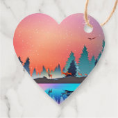 Schilderachtig wintermeer met deer Dank u Bedankjes Labels (Achterkant)