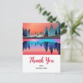 Schilderachtig wintermeer met deer Dank u Briefkaart (Staand voorkant)