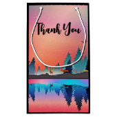 Schilderachtig wintermeer met deer Dank u Klein Cadeauzakje (Achterkant)