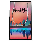 Schilderachtig wintermeer met deer Dank u Klein Cadeauzakje (Voorkant)