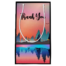 Schilderachtig wintermeer met deer Dank u Klein Cadeauzakje