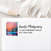 Schilderachtig wintermeer met Deer Etiket (Insitu)