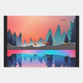 Schilderachtig wintermeer met Deer Inpakpapier Vel (Voorkant 3)