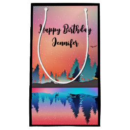 Schilderachtig wintermeer met Deer Klein Cadeauzakje